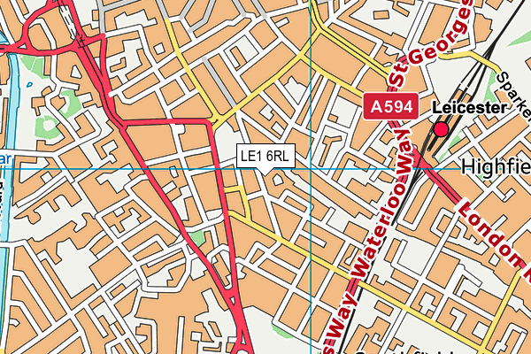 LE1 6RL map - OS VectorMap District (Ordnance Survey)