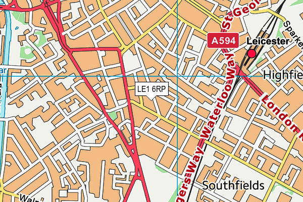 LE1 6RP map - OS VectorMap District (Ordnance Survey)