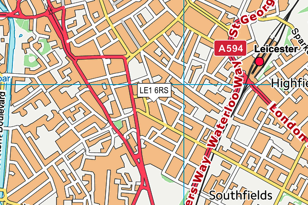 LE1 6RS map - OS VectorMap District (Ordnance Survey)