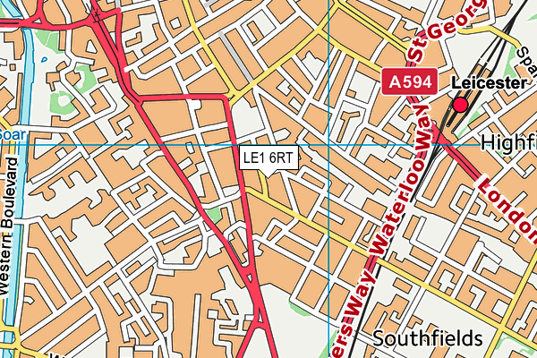 LE1 6RT map - OS VectorMap District (Ordnance Survey)