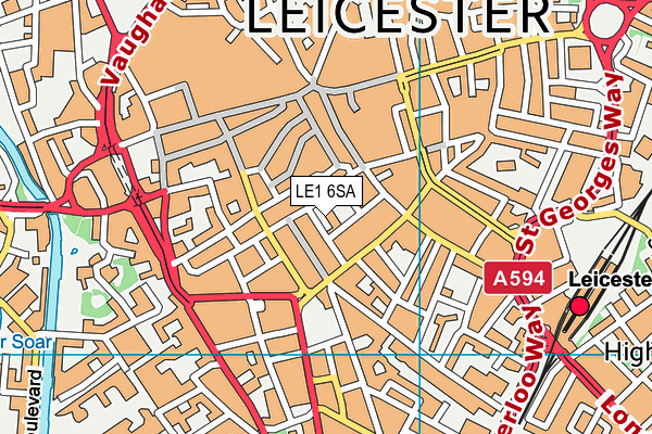 LE1 6SA map - OS VectorMap District (Ordnance Survey)