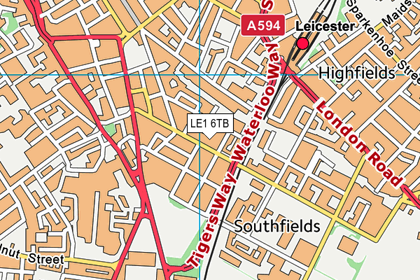 LE1 6TB map - OS VectorMap District (Ordnance Survey)