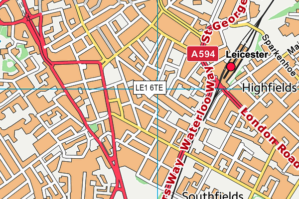 LE1 6TE map - OS VectorMap District (Ordnance Survey)