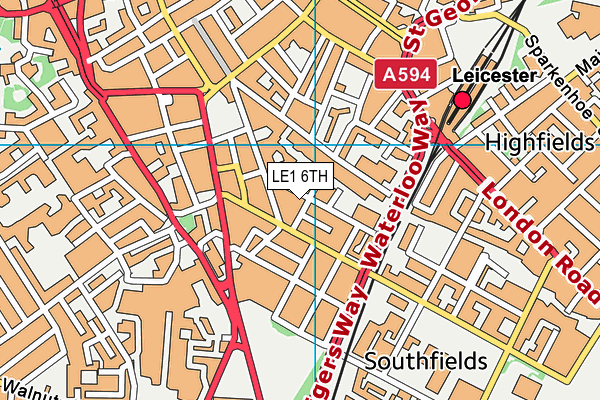 LE1 6TH map - OS VectorMap District (Ordnance Survey)