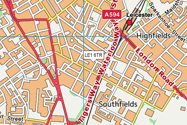 LE1 6TR map - OS VectorMap District (Ordnance Survey)