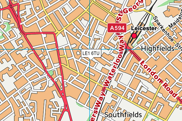 LE1 6TU map - OS VectorMap District (Ordnance Survey)
