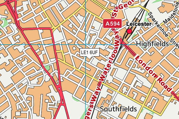 LE1 6UF map - OS VectorMap District (Ordnance Survey)