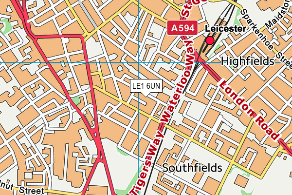 LE1 6UN map - OS VectorMap District (Ordnance Survey)