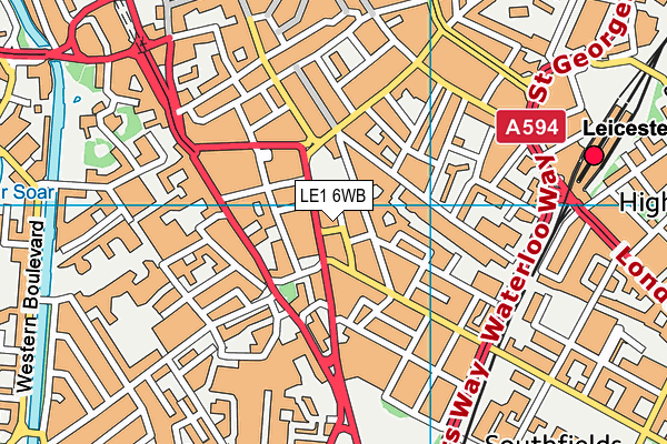 LE1 6WB map - OS VectorMap District (Ordnance Survey)