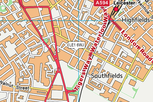 LE1 6WJ map - OS VectorMap District (Ordnance Survey)