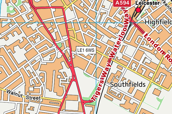 LE1 6WS map - OS VectorMap District (Ordnance Survey)