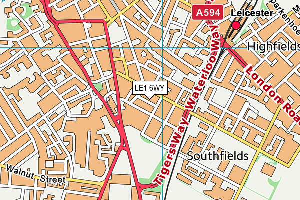 LE1 6WY map - OS VectorMap District (Ordnance Survey)