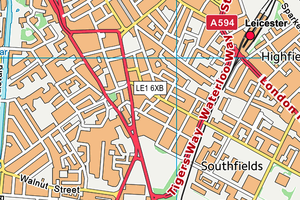 LE1 6XB map - OS VectorMap District (Ordnance Survey)