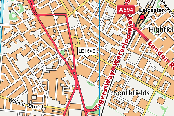 LE1 6XE map - OS VectorMap District (Ordnance Survey)