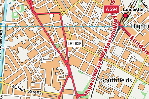 LE1 6XF map - OS VectorMap District (Ordnance Survey)