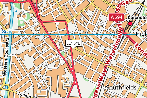LE1 6YE map - OS VectorMap District (Ordnance Survey)