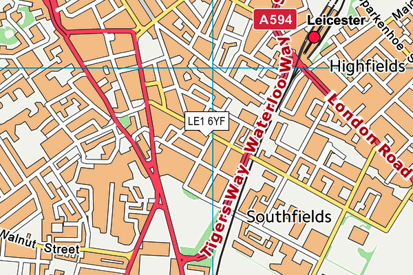 LE1 6YF map - OS VectorMap District (Ordnance Survey)