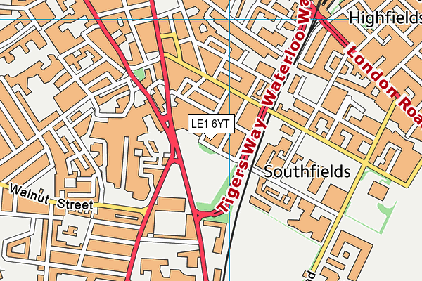 LE1 6YT map - OS VectorMap District (Ordnance Survey)