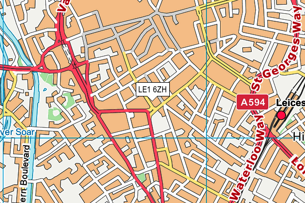 LE1 6ZH map - OS VectorMap District (Ordnance Survey)