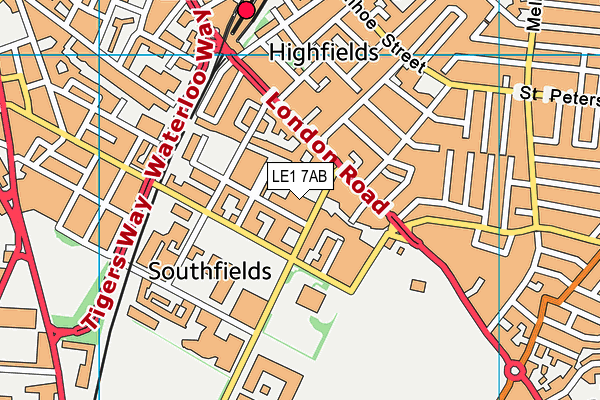 LE1 7AB map - OS VectorMap District (Ordnance Survey)