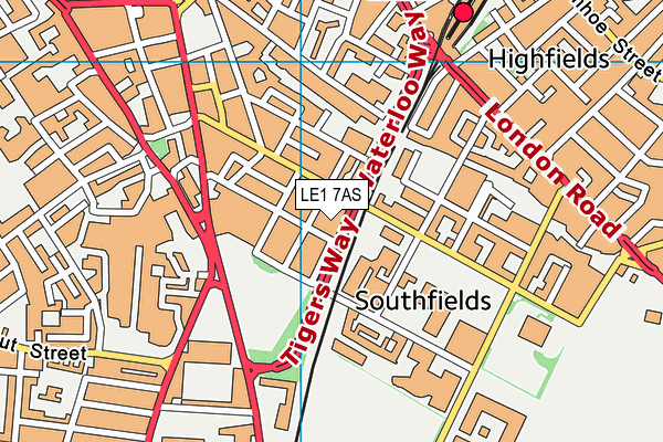 LE1 7AS map - OS VectorMap District (Ordnance Survey)