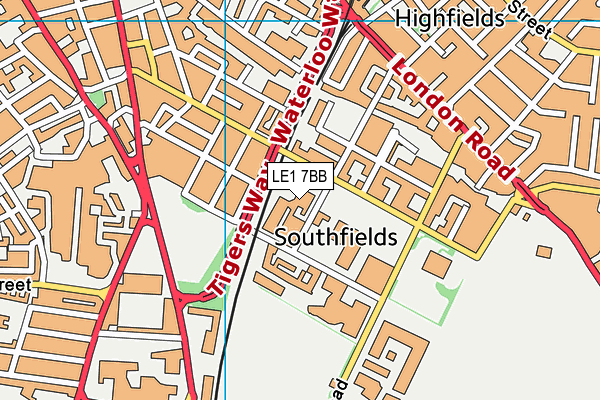LE1 7BB map - OS VectorMap District (Ordnance Survey)