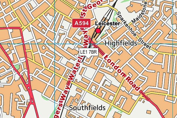 LE1 7BR map - OS VectorMap District (Ordnance Survey)