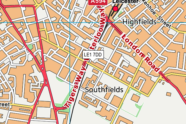 LE1 7DD map - OS VectorMap District (Ordnance Survey)