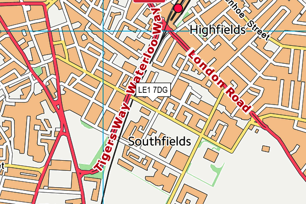 LE1 7DG map - OS VectorMap District (Ordnance Survey)