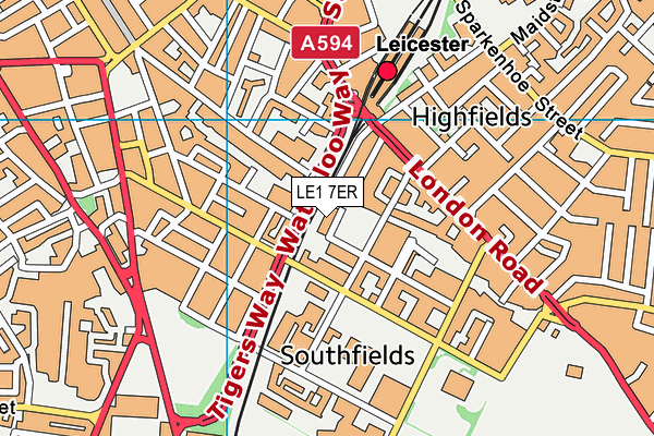 LE1 7ER map - OS VectorMap District (Ordnance Survey)