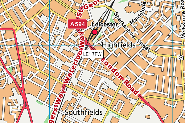 LE1 7FW map - OS VectorMap District (Ordnance Survey)