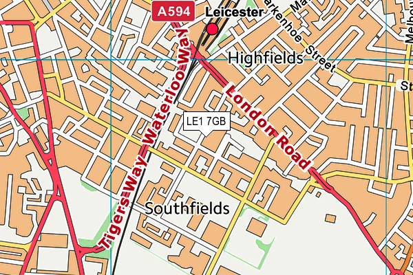 LE1 7GB map - OS VectorMap District (Ordnance Survey)