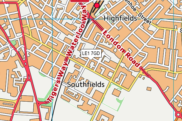 LE1 7GD map - OS VectorMap District (Ordnance Survey)