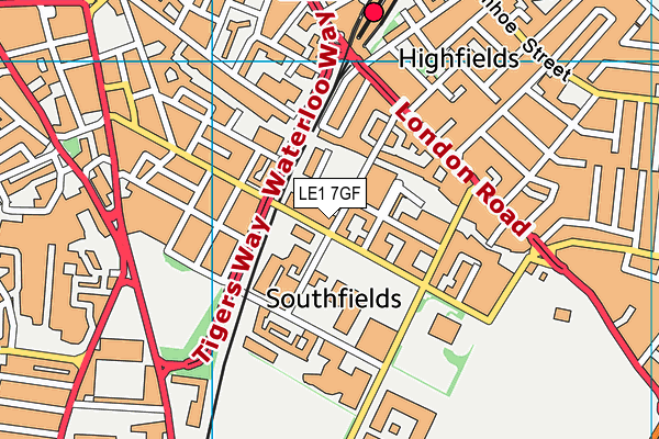 LE1 7GF map - OS VectorMap District (Ordnance Survey)