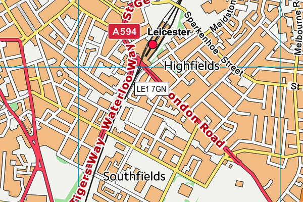 LE1 7GN map - OS VectorMap District (Ordnance Survey)