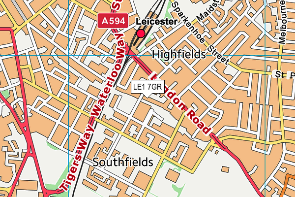 LE1 7GR map - OS VectorMap District (Ordnance Survey)