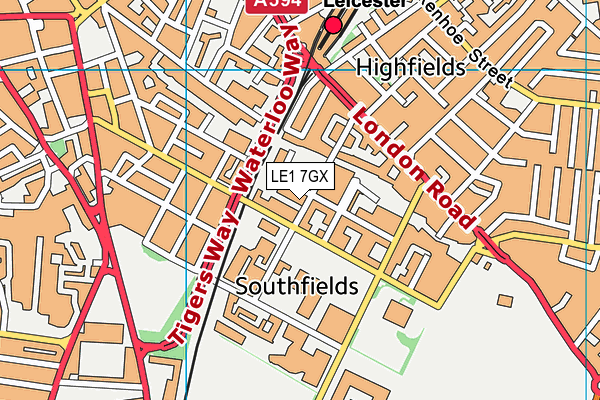 LE1 7GX map - OS VectorMap District (Ordnance Survey)