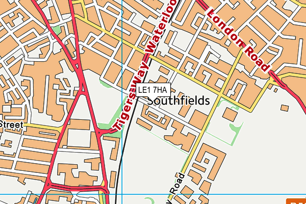 LE1 7HA map - OS VectorMap District (Ordnance Survey)