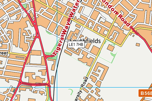 LE1 7HB map - OS VectorMap District (Ordnance Survey)