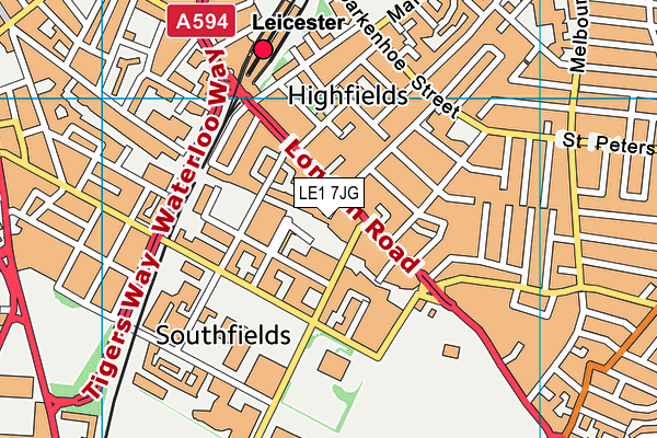 LE1 7JG map - OS VectorMap District (Ordnance Survey)