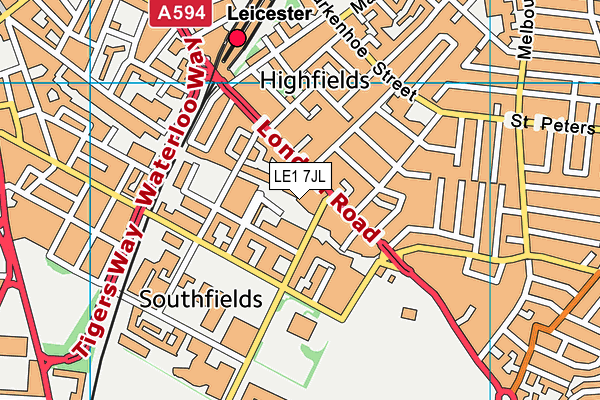 LE1 7JL map - OS VectorMap District (Ordnance Survey)