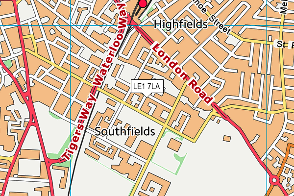 University Of Leicester Squash Courts (Closed) map (LE1 7LA) - OS VectorMap District (Ordnance Survey)