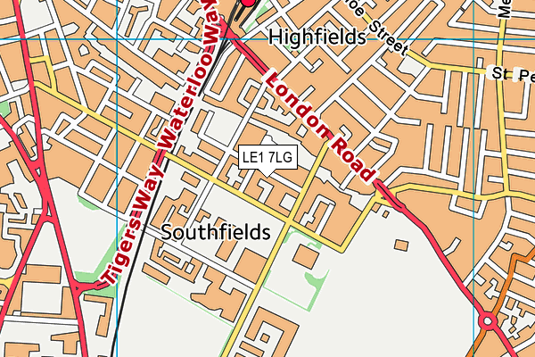 LE1 7LG map - OS VectorMap District (Ordnance Survey)