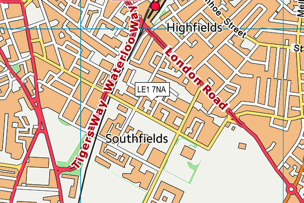 LE1 7NA map - OS VectorMap District (Ordnance Survey)