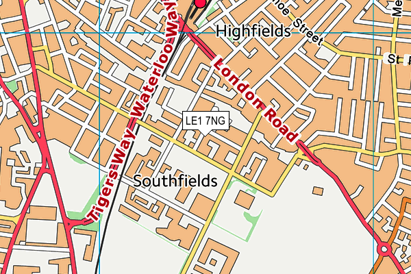 LE1 7NG map - OS VectorMap District (Ordnance Survey)