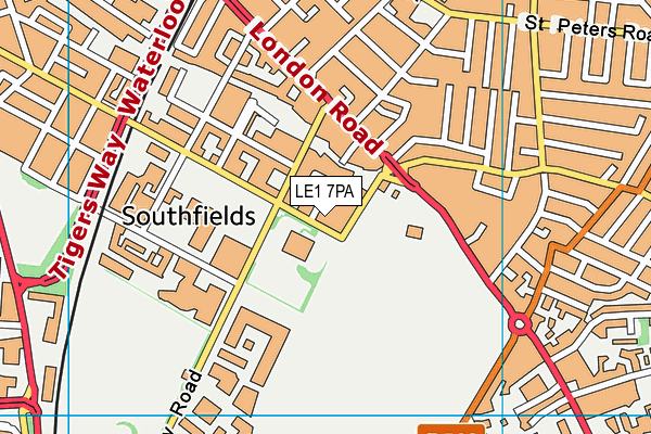 LE1 7PA map - OS VectorMap District (Ordnance Survey)