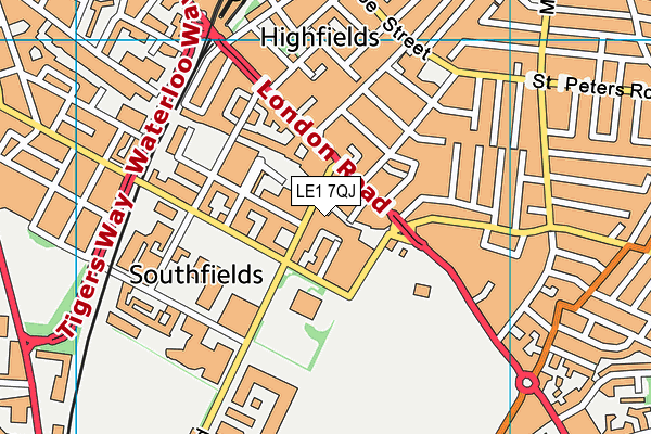 LE1 7QJ map - OS VectorMap District (Ordnance Survey)