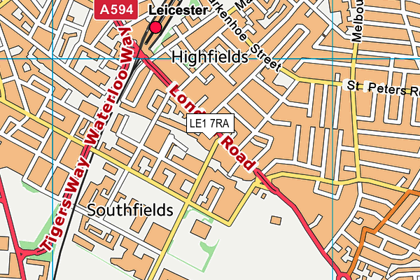 LE1 7RA map - OS VectorMap District (Ordnance Survey)