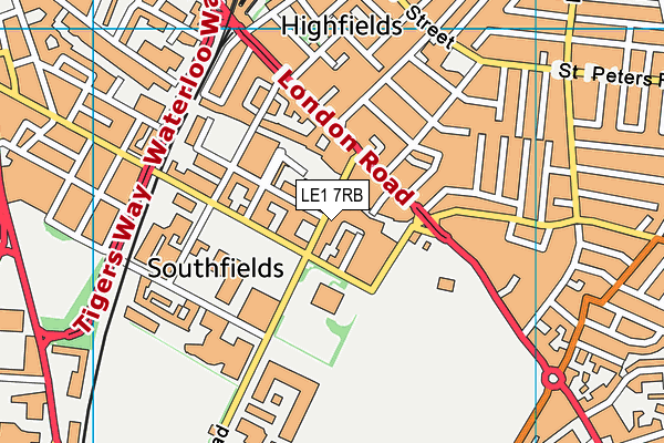 LE1 7RB map - OS VectorMap District (Ordnance Survey)