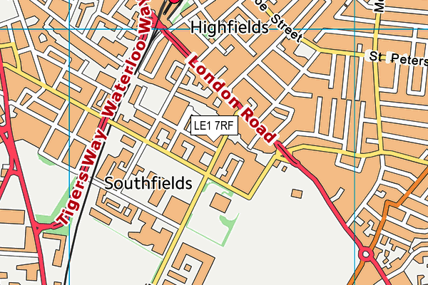 LE1 7RF map - OS VectorMap District (Ordnance Survey)